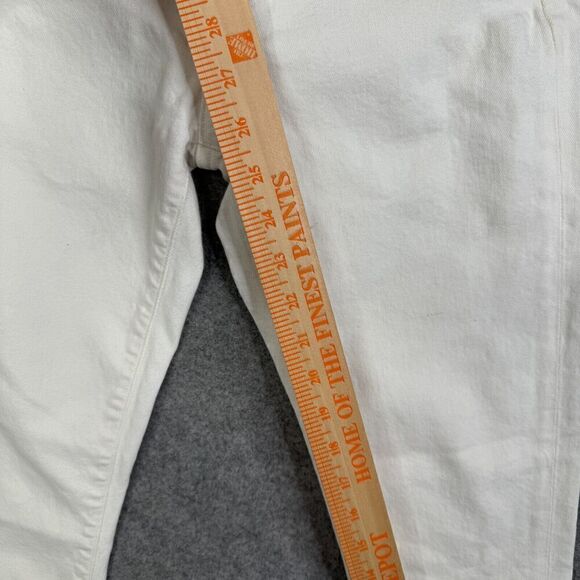 AGOLDE Toni Mid Rise Straight White Destroyed Hem Denim Jeans Size 25 - Picture 5 of 13